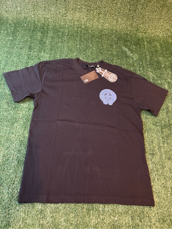Chrome Other - Men's Short Sleeve Crew Neck T-Shirt with Embroidered Crest - Black